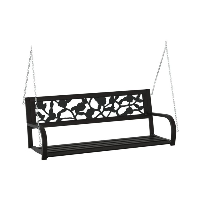 Balancelle de jardin 125 cm Acier et plastique Noir