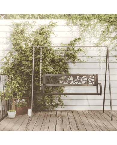 Balancelle de jardin 125 cm Acier et plastique Noir