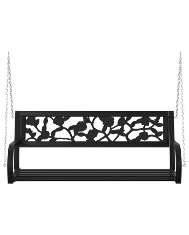 Balancelle de jardin 125 cm Acier et plastique Noir