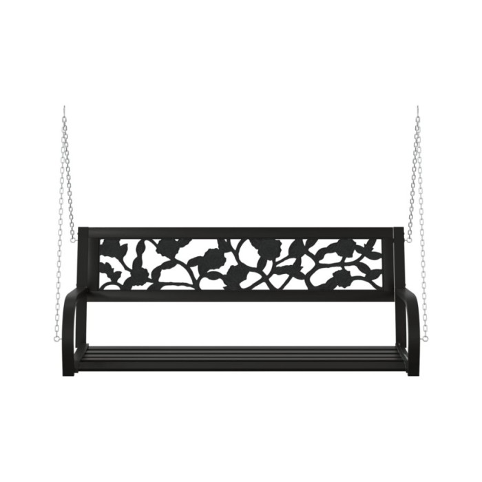 Balancelle de jardin 125 cm Acier et plastique Noir