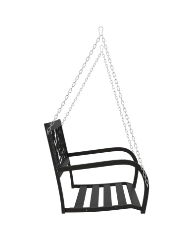 Balancelle de jardin 125 cm Acier et plastique Noir