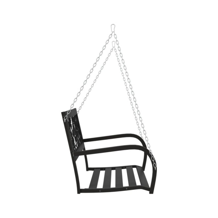 Balancelle de jardin 125 cm Acier et plastique Noir