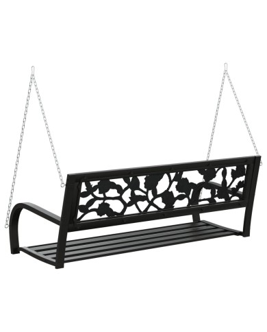 Balancelle de jardin 125 cm Acier et plastique Noir