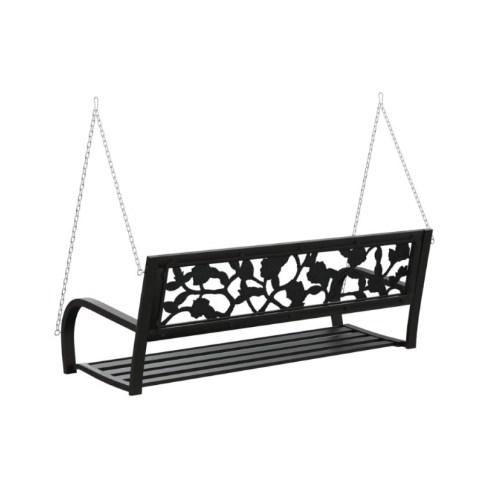 Balancelle de jardin 125 cm Acier et plastique Noir