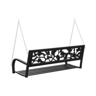 Balancelle de jardin 125 cm Acier et plastique Noir