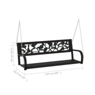 Balancelle de jardin 125 cm Acier et plastique Noir