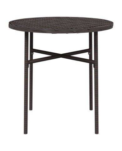 Table à thé Marron 45 cm Résine tressée