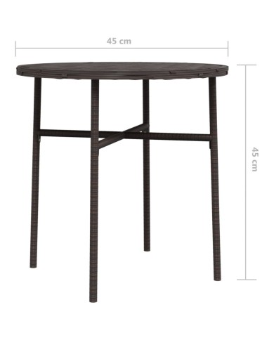 Table à thé Marron 45 cm Résine tressée