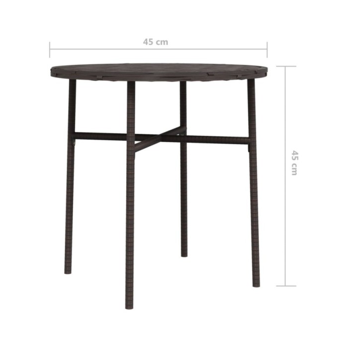 Table à thé Marron 45 cm Résine tressée