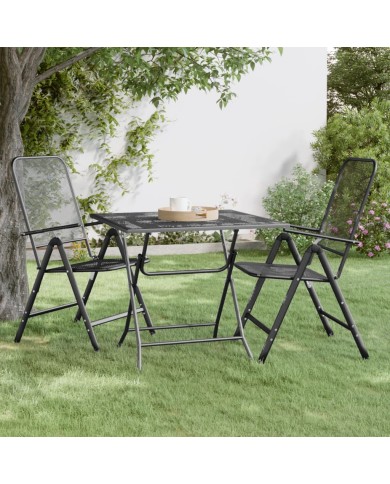 Table de jardin 80x80x72 cm Maille métallique Anthracite