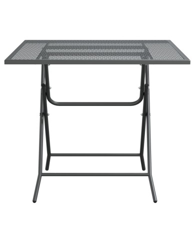 Table de jardin 80x80x72 cm Maille métallique Anthracite