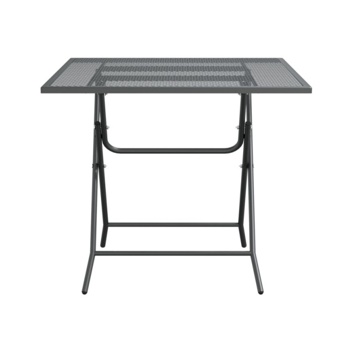 Table de jardin 80x80x72 cm Maille métallique Anthracite