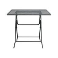 Table de jardin 80x80x72 cm Maille métallique Anthracite