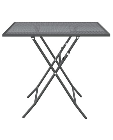 Table de jardin 80x80x72 cm Maille métallique Anthracite