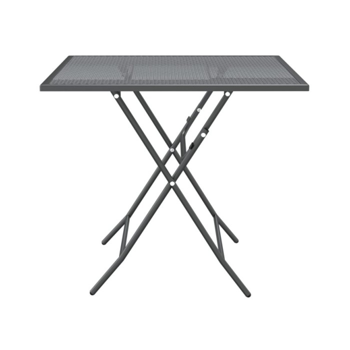 Table de jardin 80x80x72 cm Maille métallique Anthracite