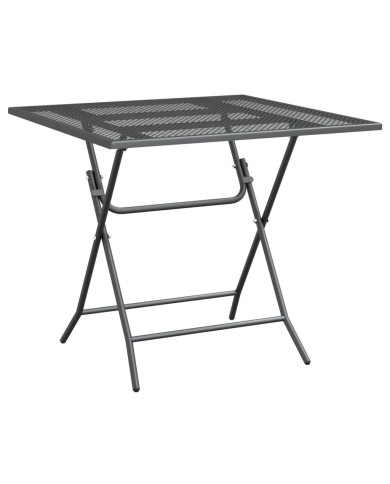 Table de jardin 80x80x72 cm Maille métallique Anthracite
