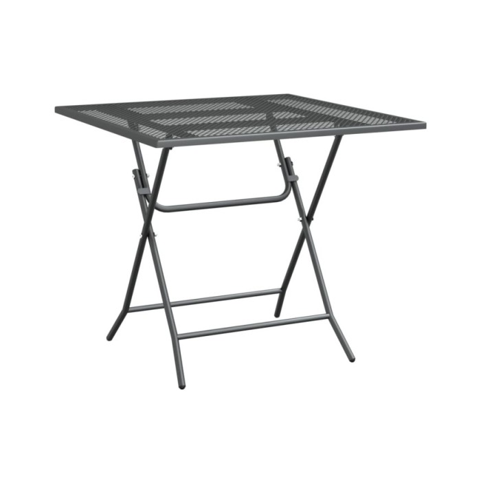 Table de jardin 80x80x72 cm Maille métallique Anthracite