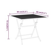 Table de jardin 80x80x72 cm Maille métallique Anthracite