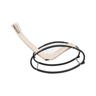 Chaise longue avec oreiller Acier et textilène Crème