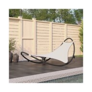 Chaise longue à bascule avec roues Acier et textilène Crème