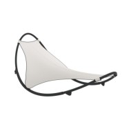Chaise longue à bascule avec roues Acier et textilène Crème