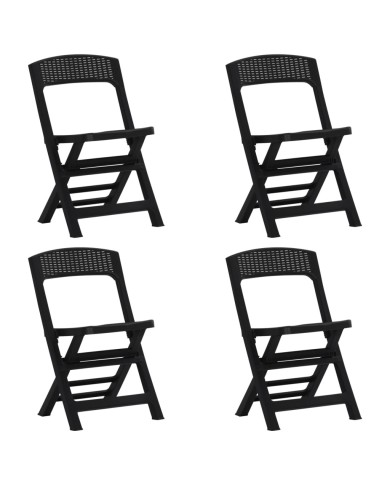 Chaises de jardin pliables 4 pcs PP Anthracite