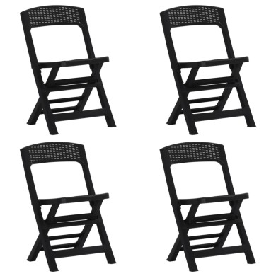 Chaises de jardin pliables 4 pcs PP Anthracite