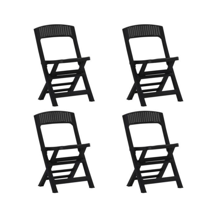 Chaises de jardin pliables 4 pcs PP Anthracite