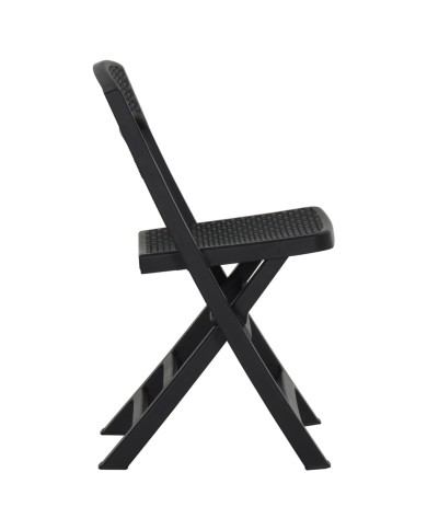 Chaises de jardin pliables 4 pcs PP Anthracite