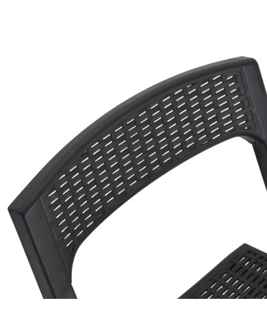 Chaises de jardin pliables 4 pcs PP Anthracite