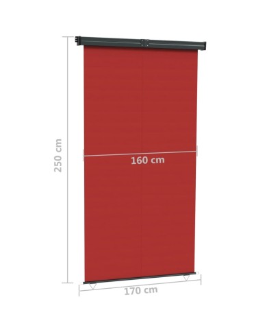 Auvent latéral de balcon 170x250 cm Rouge