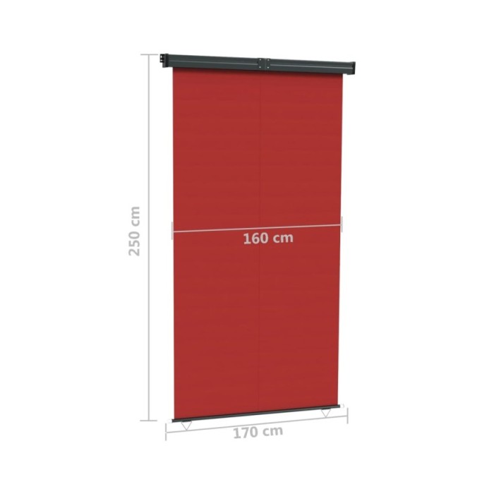 Auvent latéral de balcon 170x250 cm Rouge