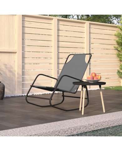 Chaise longue à bascule Gris Acier et textilène