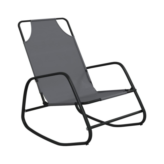Chaise longue à bascule Gris Acier et textilène
