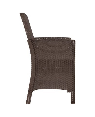 Chaise de jardin avec coussin Rotin PP Marron