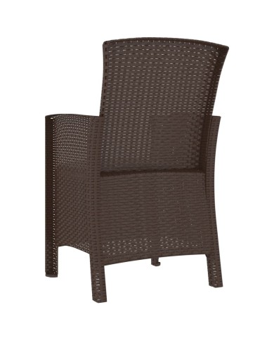 Chaise de jardin avec coussin Rotin PP Marron