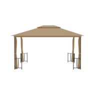 Tonnelle avec parois et toit double 3x4 m Taupe