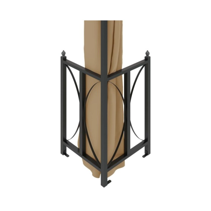 Tonnelle avec parois et toit double 3x4 m Taupe