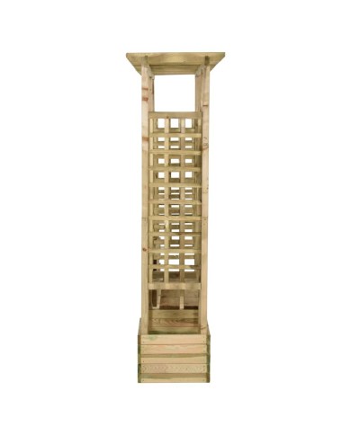 Pergola de jardin avec banc et jardinières Bois de pin imprégné