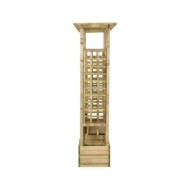 Pergola de jardin avec banc et jardinières Bois de pin imprégné