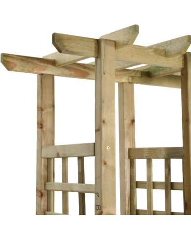 Pergola de jardin avec banc et jardinières Bois de pin imprégné