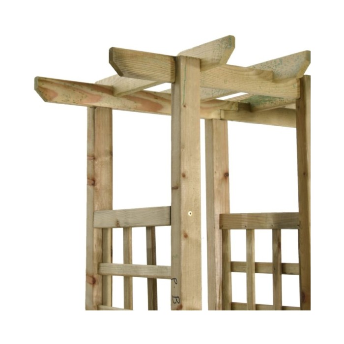 Pergola de jardin avec banc et jardinières Bois de pin imprégné