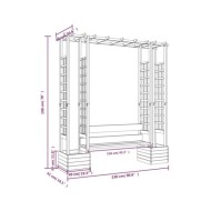 Pergola de jardin avec banc et jardinières Bois de pin imprégné