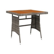 Table de jardin Gris 70x70x72 cm Résine tressée et acacia