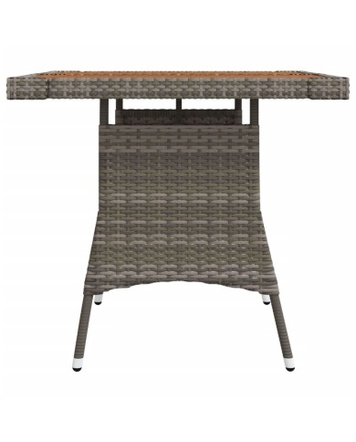 Table de jardin Gris 70x70x72 cm Résine tressée et acacia