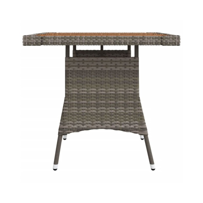 Table de jardin Gris 70x70x72 cm Résine tressée et acacia