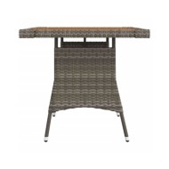 Table de jardin Gris 70x70x72 cm Résine tressée et acacia
