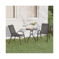 Ensemble de bistro de jardin 3 pcs Gris
