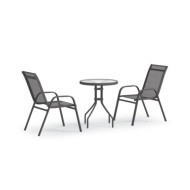 Ensemble de bistro de jardin 3 pcs Gris