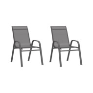 Ensemble de bistro de jardin 3 pcs Gris